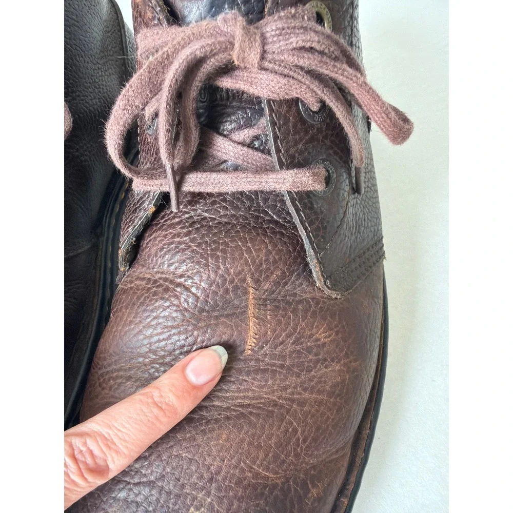 Dr. Martens Sussex Mens Brown Leather Chukka Boots Slip Resistant AW004 Size 11